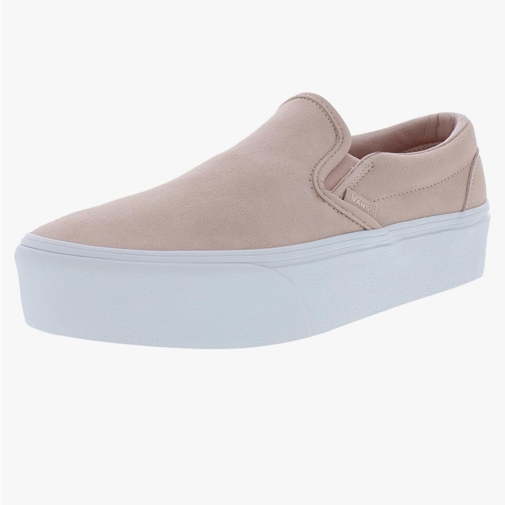 Vans Women's Tan Slip-On Platform Shoes